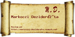 Markoczi Dezideráta névjegykártya